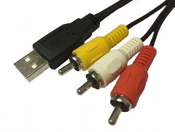 USB A Male to 3RCA Cable